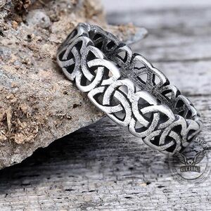 Celtic Knot Band Ring Viking Infinity Design Statement Ring